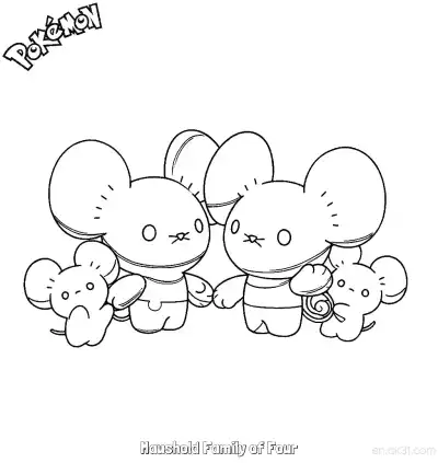 Free printable Maushold Family of Four Coloring Page - Free Printable Pokemon Coloring Sheets coloring page